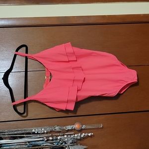 Coral one piece bathing suit
